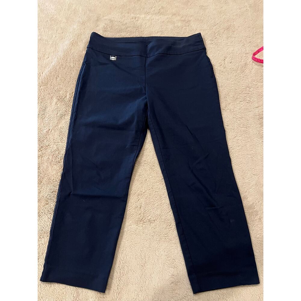 Alfani Women's Size 10 Navy Pull-On Capri Pants Stretch Casual